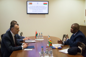 The BelCCI Chairman Vladimir Ulakhovich meets Ambassador Extraordinary and Plenipotentiary of Zimbabwe Mike Nicholas Sango