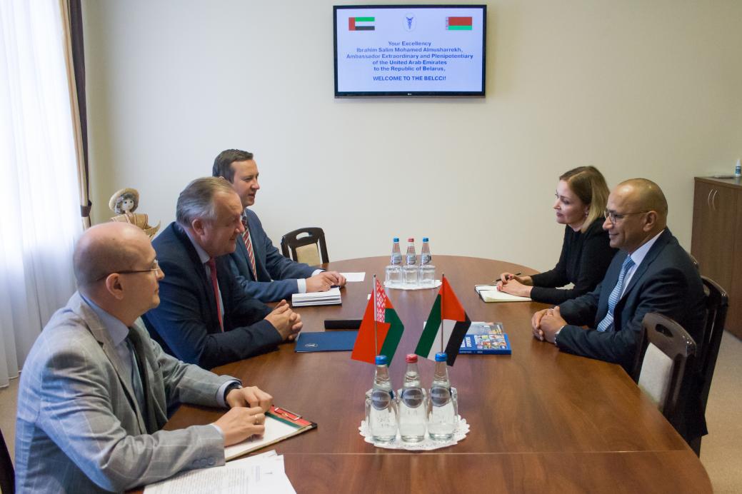 The BelCCI Chairman Mikhael Miatlikov meets Ambassador Extraordinary and Plenipotentiary of the UAE Ibrahim Salim Almusharrekh The BelCCI Chairman Mikhael Miatlikov meets Ambassador Extraordinary and Plenipotentiary of the UAE Ibrahim Salim Almusharrekh
