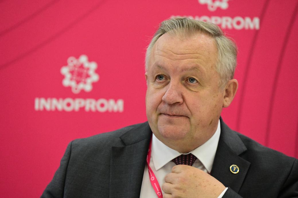 Participation of the Chairman of the BelCCI Mikhael Miatlikov in the press conference dedicated to the start of the INNOPROM exhibition