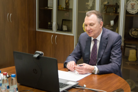 An online meeting of the BelCCI Chairman Vladimir Ulakhovich with Ambassador Extraordinary and Plenipotentiary of Belarus to Brazil Sergei Lukashevich