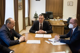 The BelCCI Chairman Vladimir Ulakhovich meets ASB Belarusbank senior managers