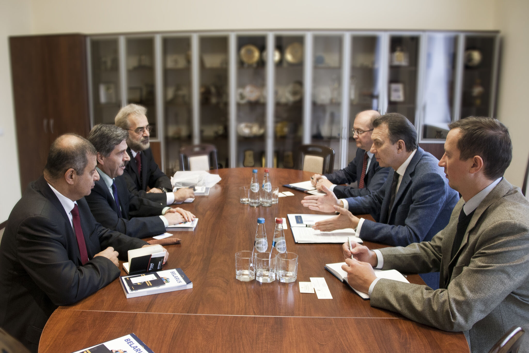 Встреча председателя БелТПП В.Улаховича с первым заместителем председателя Промышленной палаты Иордании М.Аль Рефаи