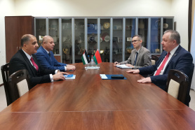 The BelCCI Chairman Mikhael Miatlikov meets the Ambassador Extraordinary and Plenipotentiary of Palestine Ahmed Mohammed al-Madbuh