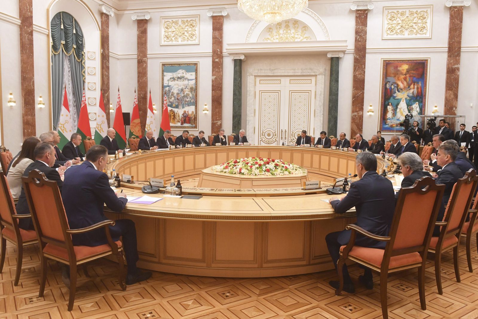 BelCCI Chairman Vladimir Ulakhovich takes part in the extended-format meeting of the President of Belarus Aleksandr Lukashenko and the President of Tajikistan Emomali Rahmon