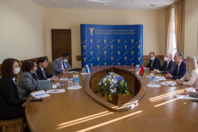 The BelCCI Chairman Vladimir Ulakhovich meets the Minister of Foreign Affairs of Nicaragua Denis Moncada Colindres