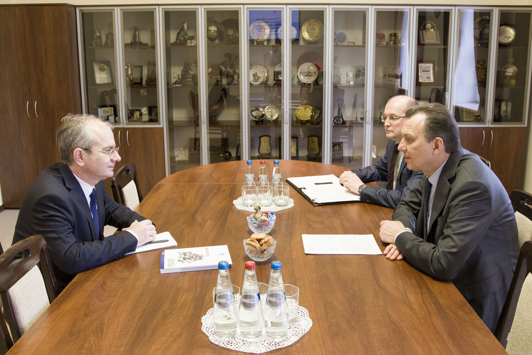 Встреча председателя БелТПП В.Улаховича с П.Пустовым, назначенным Чрезвычайным и Полномочным Послом Беларуси в Испании