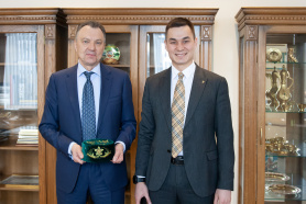 The Chairman of the BelCCI Vladimir Ulakhovich meets Deputy Chairman of the Chamber of Commerce and Industry of the Republic of Tatarstan Marat Akhmatov 