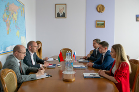BelCCI Deputy Chairman Denis Meleshkin meets President of the CCI of Kursk Region Alexey Belodurov and Chairman of the Kursk Region Committee for Industry, Commerce and Entrepreneurship Mikhail Aksenov