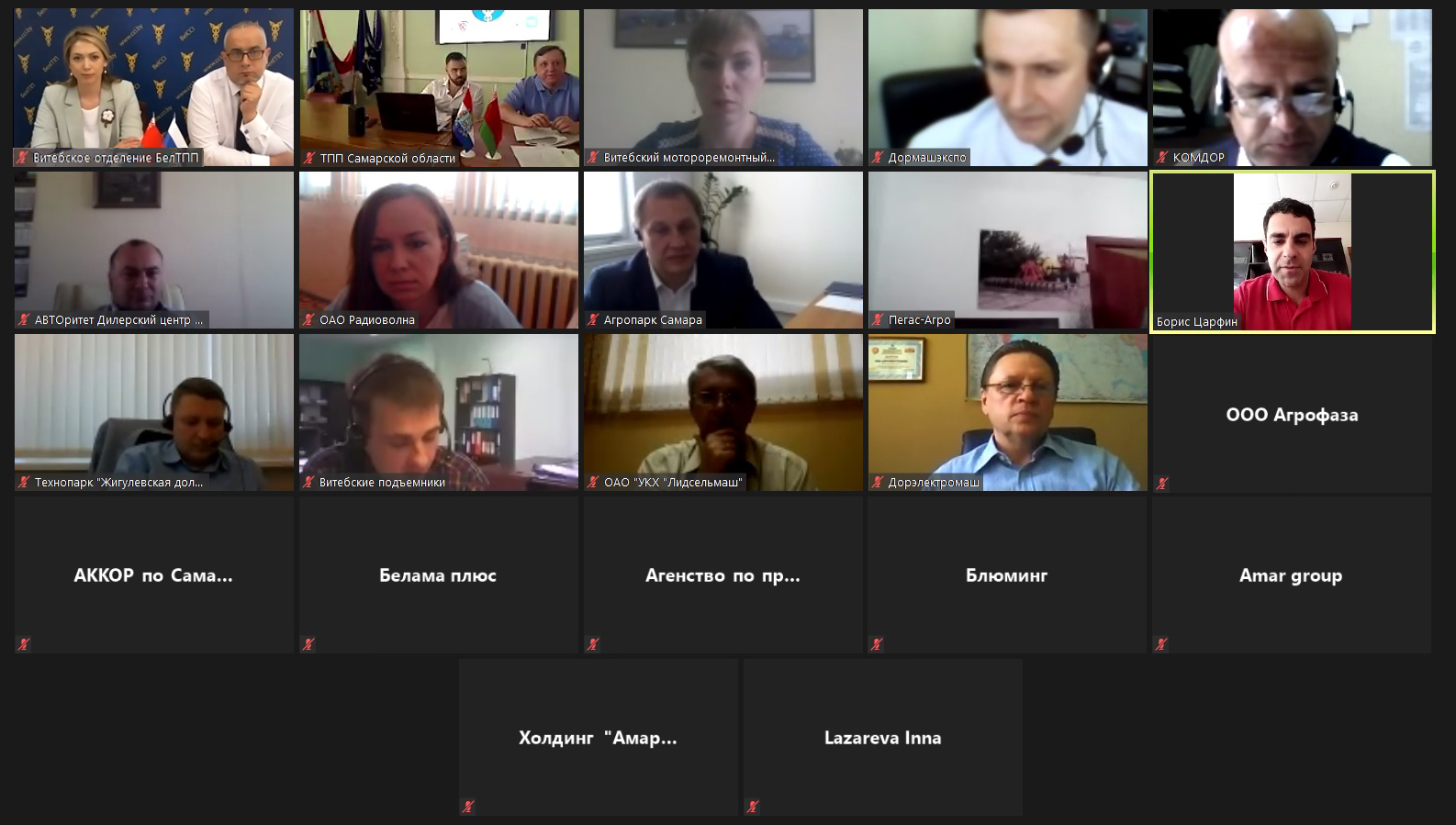 Онлайн-встреча представителей бизнеса Беларуси и Самарской области России