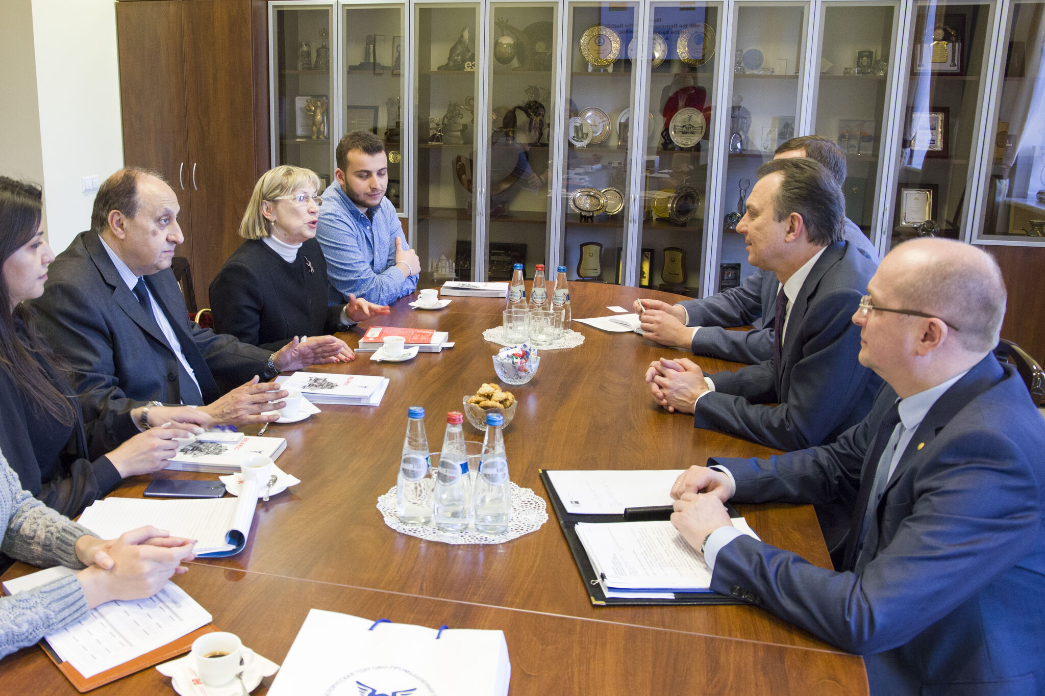 Встреча председателя БелТПП В.Улаховича с представителем БелТПП в Сирии Р.Хамадом