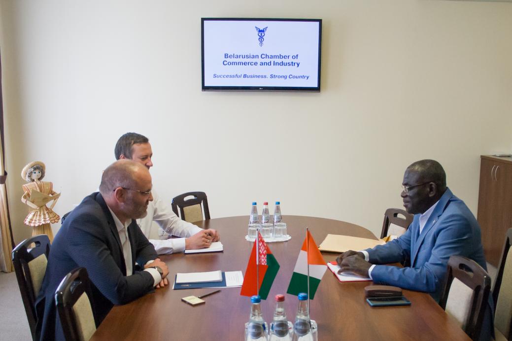 Meeting of BelCCI Deputy Chairman D.Meleshkin with Chargé d'Affaires ad interim of Côte d'Ivoire K.L.Konan Meeting of BelCCI Deputy Chairman D.Meleshkin with Chargé d'Affaires ad interim of Côte d'Ivoire K.L.Konan